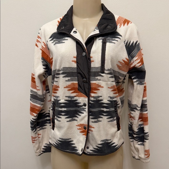 Jackets & Blazers - Boutique Aztec Western Southwestern Snap Button Closure Fleece Jacket Size Small